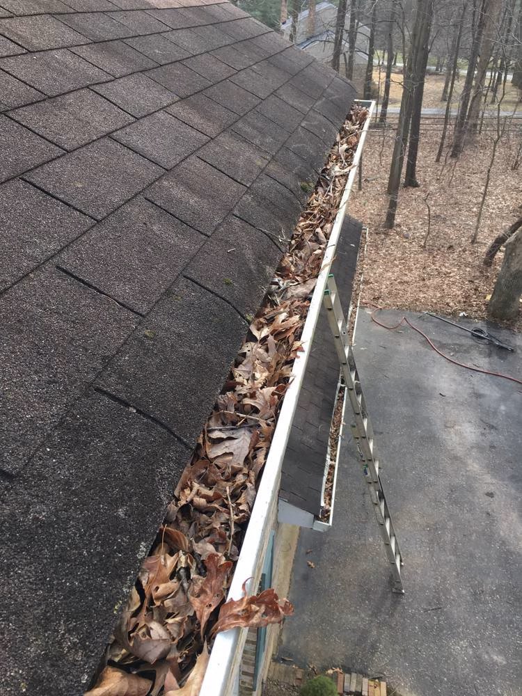 Gutters in Laytonsville before gutter cleaning