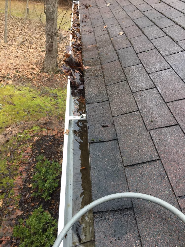 Gutters in Laytonsville before gutter cleaning, example 2