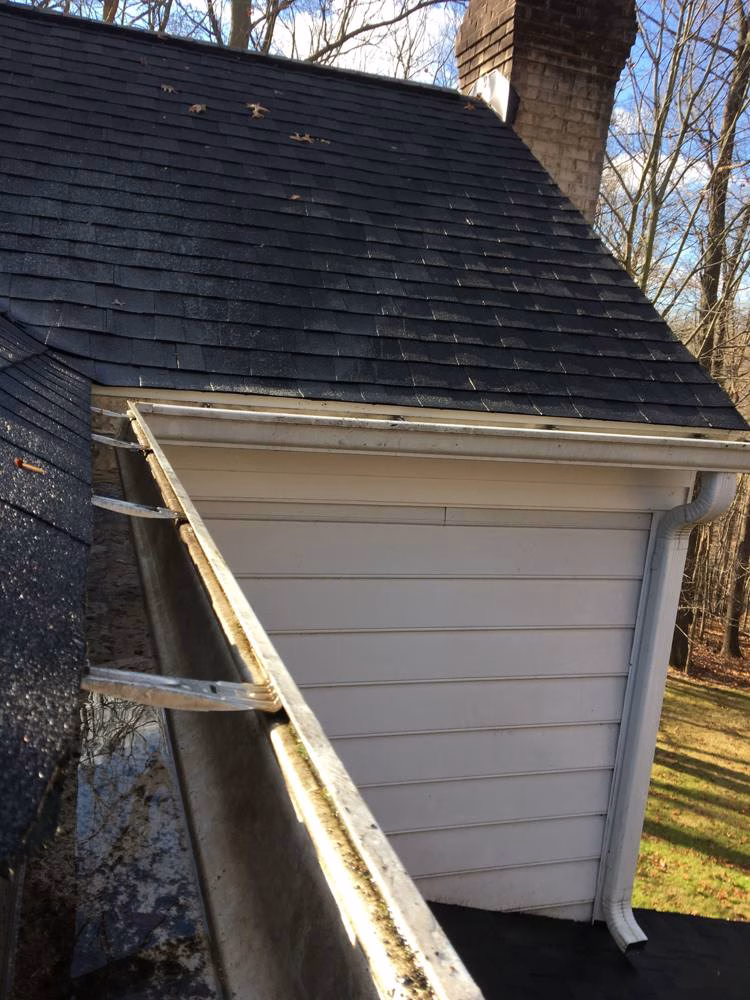 Gutters in North Potomac after gutter cleaning