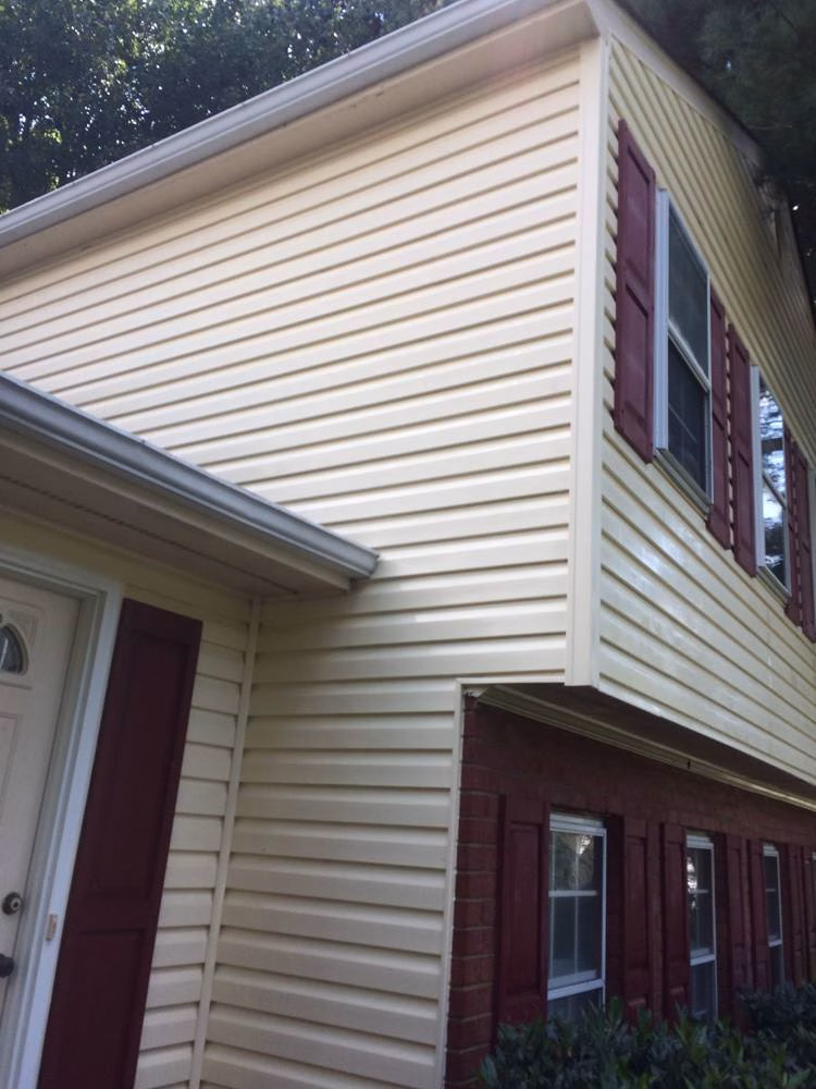 House siding in North Potomac after house washing