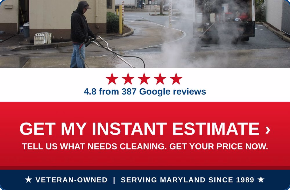 Get an instant estimate for drive thru cleaning from PowerWashCompany.com. Veteran-owned, 4.8 stars from 387 Google reviews.