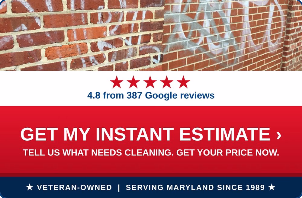 Get an instant estimate for graffiti removal from PowerWashCompany.com. Veteran-owned, 4.8 stars from 387 Google reviews.