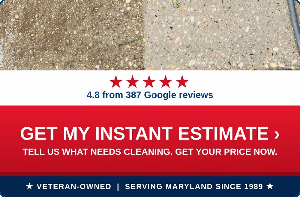 Get an instant estimate for sidewalk cleaning from PowerWashCompany.com. Veteran-owned, 4.8 stars from 387 Google reviews.